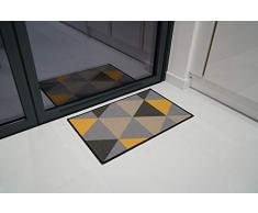 Serdim Rugs Gelback Tappeto Antiscivolo dal Design Geometrico per Cucina e corridoi Multiuso – tappetini, Oro Scuro, 120x160cm (4x53)
