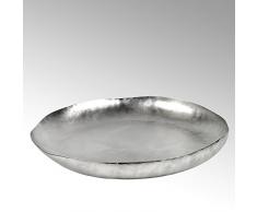 Lambert Sanjana - Ciotola Grande in Alluminio, Rotonda, nichelata, H7 x D50 cm, Argento