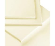 Linens Limited - Lenzuolo con Angoli in Percalle di Policotone, 180 Fili, per Letto Singolo, Colore: Panna