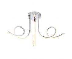 Homemania 51728-01-C03-CR Lampada a Soffitto Nevro Plafoniera, Cromo in Metallo, Cristallo, 45 x 45 x 33 cm