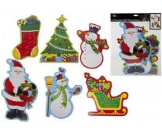 PMS - Decorazioni natalizie in cartone con glitter, confezione da 6 pezzi