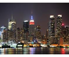 AG Design - Photo Wall Mural - Non Tessuto - Città Notturno - Foto Sfondo - Poster Gigante con Parete - 360 x 270 cm - 4 Parti - FTNXXL 2411