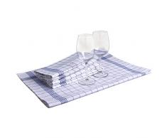 Strofinaccio in cotone, confezione da 10 pezzi, a quadretti, blu