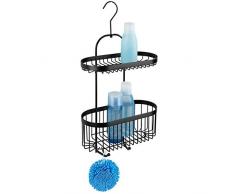 Wenko 23880100 Bad-Caddy Classic Plus Black - Mensola da Doccia con Protezione antiruggine di Alta qualitÃ , in Acciaio, 26,5 x 47 x 12,5 cm, Colore: Nero