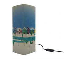 W-Lamp Wl667Xma La Notte Di Natale Lampada Arredo Design, Carta, Crema, 11 X 11 X 32 cm