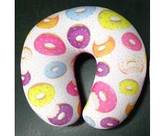 Puckator Cuscino da Viaggio Design Donut in Poliestere, 30 x 30 cm