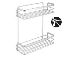 Metaltex serie VIva! - Mensola rettangolare 2 ripiani per bagno - (404814)