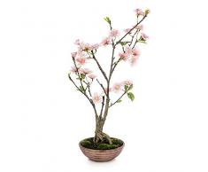 EUROCINSA RIF.60220C21 Raccoglitore Bonsai Prugna con Fiore Rosa, Scatola da 2 Pezzi, plastica, Ceramica, 33 x 60 cm