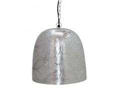 Lampade e luce, in alluminio, nuovo marocchino mano/Marrakesh Belljar in fiore incisione e incisione lampada a sospensione da soffitto per interni Home Decor, 35Â x 35Â x 34Â cm, colore: Argento