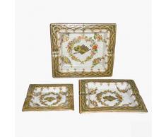 Better & Best Cen-P Set di 3 posacenere per Jockey, Dimensioni 16 x 18 x 3 cm, 12 x 15 x 3 cm, 10 x 12 x 2,5 cm, Materiale: Ceramica, Marrone, Taglia Unica