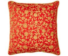 The Walk Indiano 16 x 16 Centimetri Modello douppioni Zari Lavoro Cuscino di Seta Copertura Rossa