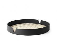 Norman Copenhagen Salon - Vassoio in Legno, Ã 40 cm, Colore: Nero
