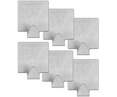 mumbi Porta asciugamani in acciaio inossidabile autoadesivo piazza (6 pezzi)