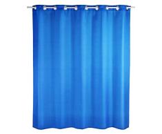 Wenko 22184100Â Comfort Flex - Tenda per doccia in poliestere, 22,8Â x 2,8Â x 37,5Â cm, Poliestere, Blu, 22.8x2.8x37.5 cm
