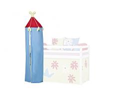 Hoppekids - Letto a soppalco in Tessuto lubrificato, 45 x 45 x 185 cm, Colore: Azzurro