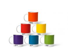 Pantone BecherSet1 Set di 6 Tazze da caffÃ¨ in Porcellana, 375 ml, con Manico, Lavabili in lavastoviglie, Colori Classici