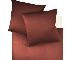 Fleuresse Colours Uni Colore Cioccolato, 100% Cotone Makò Satinato, Letto wsche 9100 â 8016, 200 cm x 220 cm