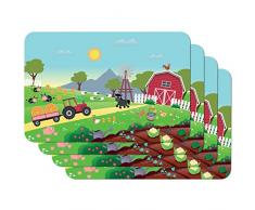 Venilia Country Stampate Bambini Tavola, Tovaglietta per Sala da Pranzo, a Prova di Cibo, 4 Pezzi, 30 x 450 cm, 59112, 30 x 45 cm