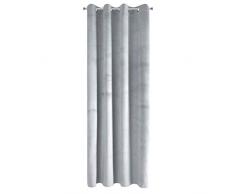 Eurofirany Pierre Tenda Velluto, per Soggiorno, Camera da Letto, Moderno, Classico Occhielli in Metallo 1. 215 g/m2, Grigio Chiaro, 140 x 250 cm