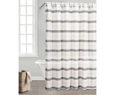 Duck River Textile Tenda da Doccia, Lino Grigio, 70x72â