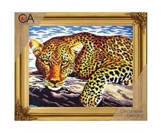 Collezione d Arte arazzo Kit Leopardo, 100% Cotone, Multicolore, 38Â x 25Â x 0.5Â cm