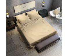 PETTI Artigiani Italiani - Lenzuola, Lenzuola Una Piazza e Mezza, Beige, Set Lenzuola, Lenzuola Percalle, Biancheria da Letto, 100% Cotone Percalle Made in Italy