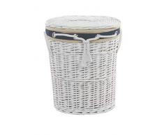 dvier SWWK-39WOval-a - Cesto per la Biancheria, in Vimini, 37 x 26 x 47 cm, Colore: Bianco