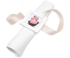 Deknudt Frames S66RN1-.0X.0 - Portatovagliolo con nastro e portafoto, 14 x 6,5 x 0,75 cm, colore: Bianco