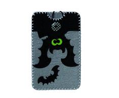 Kleiber - Kit Smartphone in Feltro a Tema Halloween Fai da Te Pipistrello 13 x 7 cm