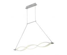 Homemania Lampada a Sospensione Rod Applique, Grigio in Metallo, 90 x 7 x 120 cm, 1 x LED, 54W, 5670LM, 4200K, Luce Bianca Naturale