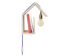 Tosel 31813Â applica comodino 1Â luce, legno, e27, 40Â W, Giallo, 29Â x 36Â cm