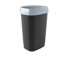 Kis Dual Swing Bin L - Pattumiera Basculante Per Sacchetto Da 50 Lt, Doppia Opzione Di Apertura - 30,5X42X60H Nero