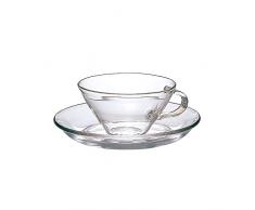 HARIO - Tazza di Vetro e piattino da 230 ml