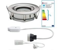 Paulmann 93662 Led Nova Faretto da Incasso Rotondo da Soffitto In Ferro Orientabile Senza Lampadina, Alluminio, 35 W Gu10 O Gu5.3