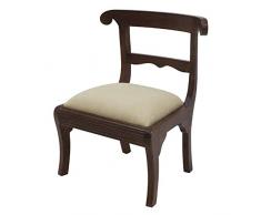 Better & Best 0560997-Piccolo sgabello, in legno scuro, con imbottitura naturale, legno, colore: marrone, 45,5 x 35 x 61 cm