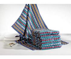 Comptoir du Linge CDL6TMB Mineur - Set di 6 Strofinacci da Cucina in Cotone, Multicolore, 100% Cotone, Blu, 50 x 70 cm