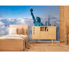Oedim - Fotomurale in Vinile per Parete Statua New York | Fotomurale per Parete | Murale | Fotomurale in Vinile Decorativo | 500 x 300 cm | Decorazione da Sala da Pranzo, Soggiorno, Camera