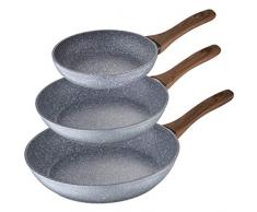 San Ignacio - Set di padelle Daimiel, in alluminio forgiato, induzione 22/26 y 28 grigio