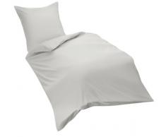 Fleuresse - Set di biancheria da letto Lech a tinta unita, in flanella, colore nero, Flanella, argento, 135 cm x 200 cm
