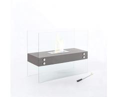 Stones, THEREMIN, Caminetto A Bioetanolo Da Pavimento, Grigio, 80 x 32 x 60 cm