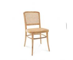 Belssia Oak And Rattan Marten Chair, Marrone, Unica