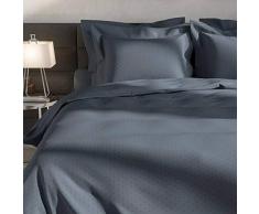 Heckett Lane Biancheria da Letto 100% Cotone makò Satinato Puntini 140 x 220 (60 x 70) Steel Blue