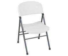 Cosco Resina 4-Pack Sedia Pieghevole con Seduta e Schienale, Bianco Speckle Sagomate