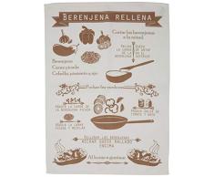 MI CASA - Strofinaccio da Cucina, Motivo: Melanzana, Colore: Beige