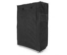 PrimeMatik Armadio Guardaroba E scarpiera in Tessuto Rimovibile 60Â x 30Â x 110Â cm Nero con Porta avvolgibile (dx081), 60Â X 30Â X 110Â