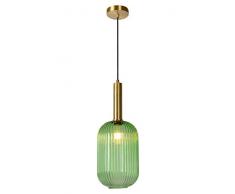 Lucide - Lampadario a sospensione, 40 W, colore: Verde, ottone satinato