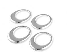 Zilverstad, Set di Anelli portatovaglioli ovali, 4 pz, 7 x 5,2 cm, argentati, inossidabili