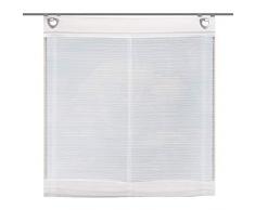 Home fashion 91763 â 701 â H: 140 x B: 80 cm Tenda a Pacchetto, Effetto a Righe Orizzontali, Colore: Bianco