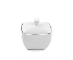 H&H 7299585 Pengo Zuccheriera, Square, Porcellana, Bianco