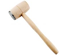 Metaltex - Batticarne con Inserto in Alluminio, in Legno di faggio, Colore Marrone